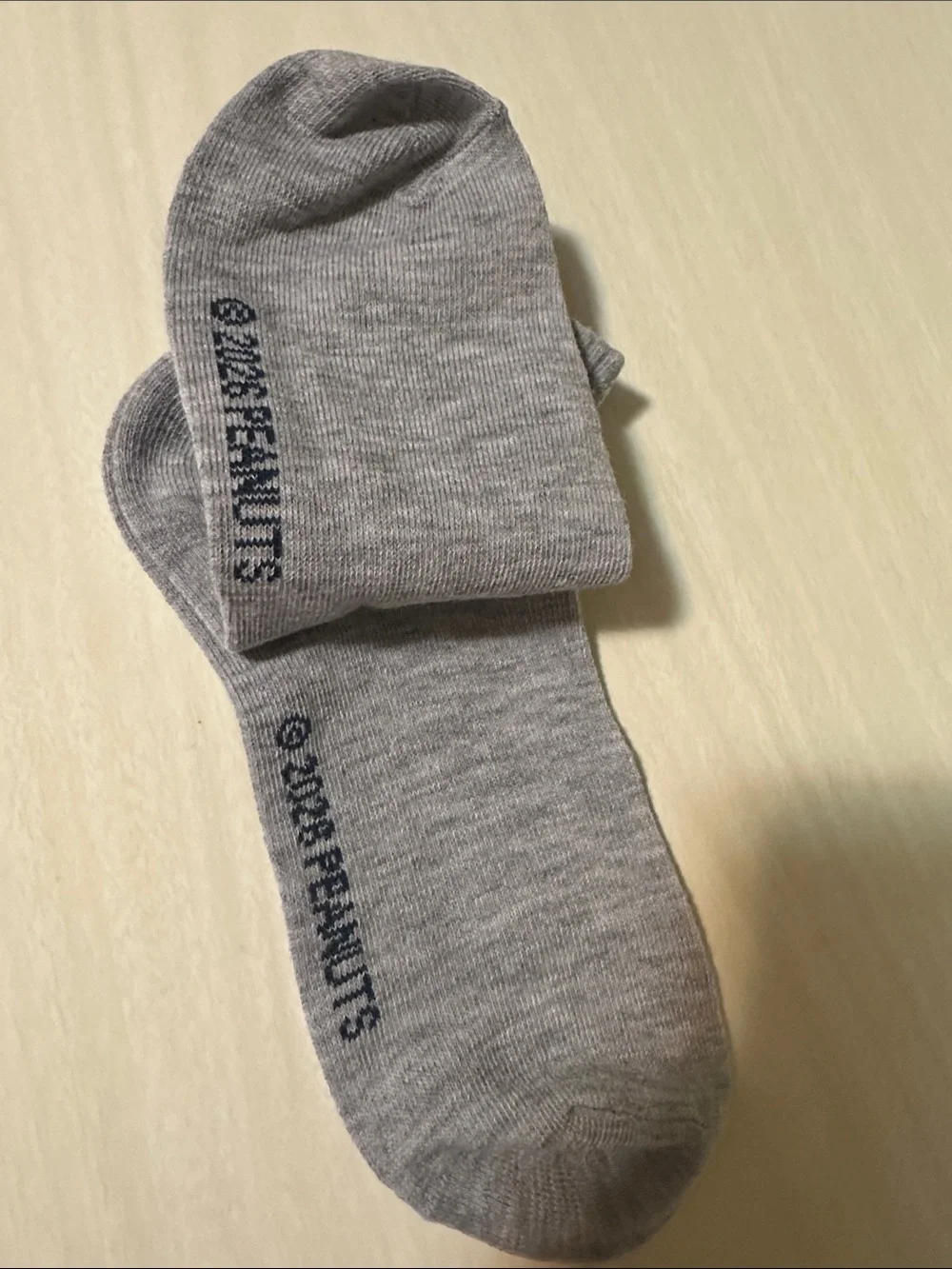 Grey Ankle Socks with Heart Snoopy Design